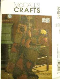 McCalls 4941 Crafts Rag Quilt Pattern with Leaves  