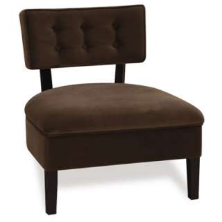 Avenue Six Button Back Living Rm Chair Chocolate Fabric  