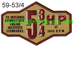 Briggs & Stratton 5 3/4hp banner decal late 50s  
