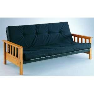  ABC New Mission Wood Arm Futon Sofa Bed with Black Metal 