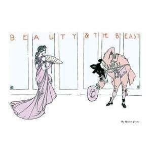   Vintage Art Beauty and the Beast   The Bow   09611 x