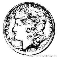   Head E Pluribus Unum 1889 Silver Dollar Rubber Stamp River City  