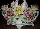 CAPODIMONTE LARGE CENTERPIECE WITH FLOWERS AND DOVES