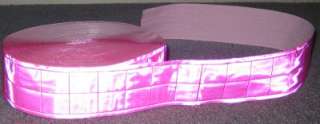 50 yard roll Pink gloss sew on REFLECTIVE TAPE PVC 2  