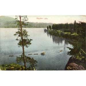 1910 Vintage Postcard View of Hayden Lake Idaho