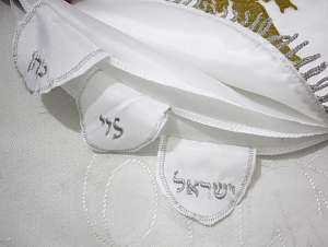 Passover Holiday Seder Satin Fabric Matzah Cover with 3 Pockets