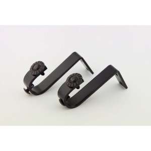  Set of 2 Ceiling Brackets for 3/4 Rod in Black Finish 