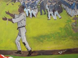   Primitive Folk Abraham Lincoln Confederate Union Army Slavery Painting