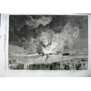   1864 Explosion Barque Lottie Sleigh Mersey River Ships