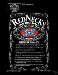 REDNECK RULES OLD TIME SOUTHERN NEW T SHIRT  