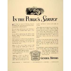  1941 Ad GM General Motors Car Dealers Public Service 