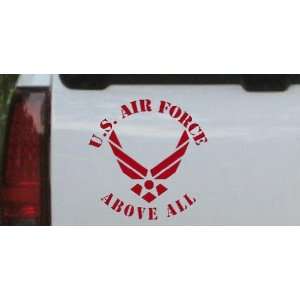 Red 6in X 6in    U.S. Air Force Above All Military Car Window Wall 
