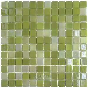  Lux collection 1 x 1 recycled glass tile on 12 3/8 x 12 
