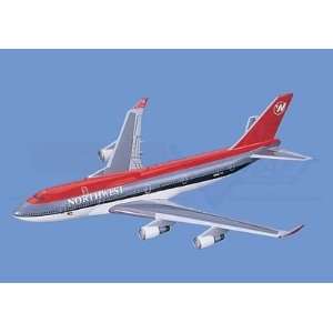 Boeing 747 400,  Northwest Airlines Aircraft Model Mahogany Display 