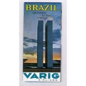  VARIG Airlines Brazil Invitation Voyage Brochure 1960s 