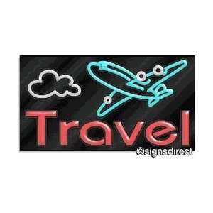  Travel Neon Sign with plane graphic