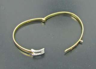 New Designer Solid 18K Gold Bangle Bracelet with Diamond Buckle Retail 