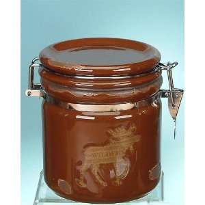  Jar W/ Lid Brown Moose Airtight Collectible Decoration 