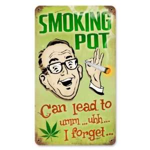 Smoking Pot Home and Garden Vintage Metal Sign   Victory Vintage Signs