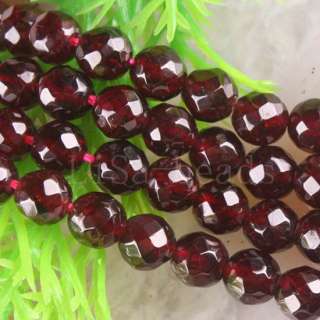 6MM Natural Garnet Faceted Loose Beads GEM Strand LC204  