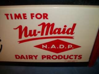    Maid N.A.D.P. Ice Cream Milk Sign Clock Light Dairy Farm Advertising
