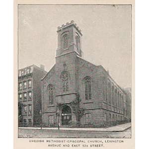  1893 Print Swedish Methodist Episcopal Church New York 