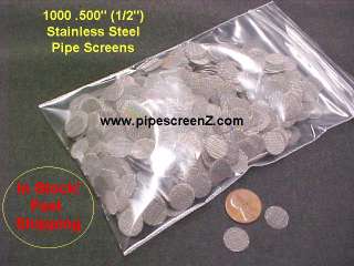 1000 1/2 (.500) Stainless Steel Pipe Screens BUlk Wholesale  
