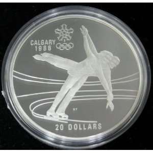  1988 Figure Skating Olympic Silver Coin 