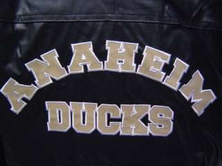 NEW Anaheim Ducks Faux Leather Zip up NHL Jacket  