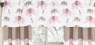 UNIQUE DISCOUNT PINK AND BROWN MOD ELEPHANT DESIGNER GIRL BABY BEDDING 