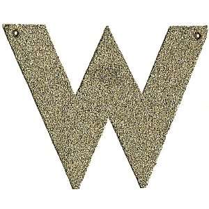    Silver Glass Glitter Letter W by Wendy Addison