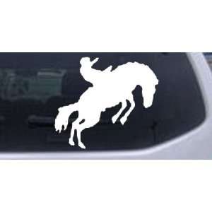 White 24in X 21.8in    Rodeo Western Car Window Wall Laptop Decal 