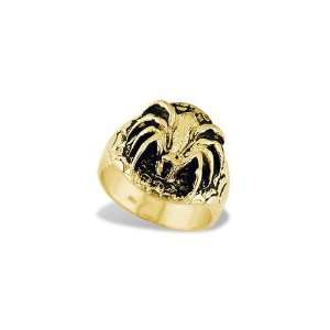    14k Solid Yellow Gold Spider Web Tarantula Mens Ring Jewelry