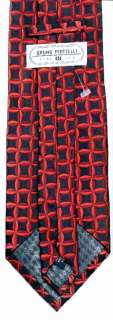   Silk Necktie Made in USA Bruno Pirttelli Red Black Checks Tie  