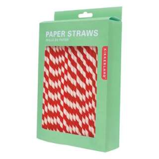 Box 144 Red White Retro Kitsch Stripe Paper Straws New  