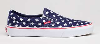Vans Slip On Stars and Stripes Blue White Red Skate Shoes New NWT 11 