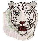Lovely White Tiger Head Big Wild Cat Iron on Patch