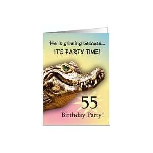   55 Party Invitiation. A big alligator smile for you Card Toys & Games