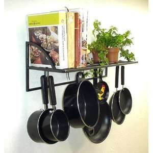   Bookshelf Pot Pan & Cookware Rack curved ends USA