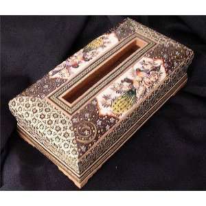  Persian Hand crafted Tissue Box with Khatam Inlay and 