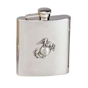 PX   Marine Corps Logo Stainless Steel Flask  Sports 