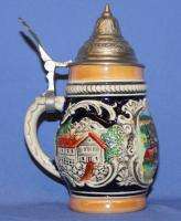 Vintage West Gemany Glazed Pottery Stein Mug Tankard  