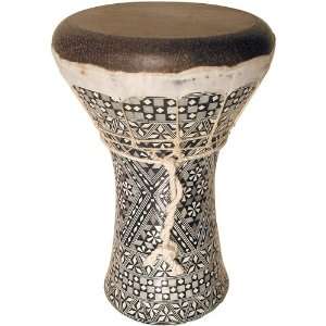  Egyptian Ceramic Dumbek, Large Inlaid Musical Instruments