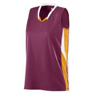   Augusta Womens Wicking Duo Knit Attack Jerseys MAROON/ GOLD/ WHITE WS