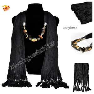 NEW black Fashion jewelry Scarves long pashmina cotton necklace Scarf 
