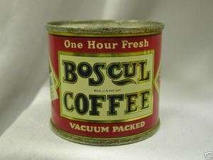 BOSCUL COFFEE TIN CAN ADVERTISING BANK VINTAGE 959   