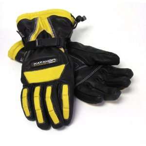 Vertex Leather Glove   Black &yellow Med Automotive