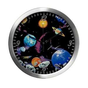    Modern Wall Clock Solar System And Asteroids 