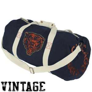   Chicago Bears Navy Blue Vintage Canvas Duffel Bag  