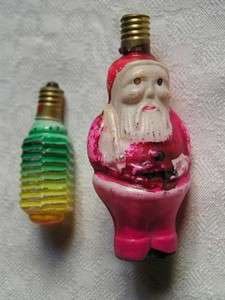 Antique Christmas Figural Clear Glass Light Bulbs  